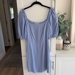 & Other Stories Baby Blue Puff Sleeve Mini Dress